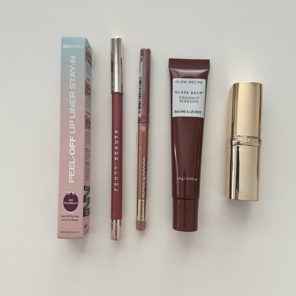 NEW sacheu fenty l’oréal glow recipe lip stain liner lipstick bundle